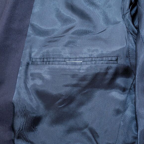 Oscar de la Renta Blazer Mens 42S Navy Blue 100% Wool Lined Jacket Classic Fit - Picture 12 of 12